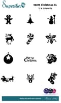 Christmas XL Glitter Tattoo Stencils (24 pcs)
