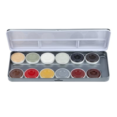 Aqua Face- and Bodypaint palette 12 colours FEARSOME FACES by Matteo Arfanotti
