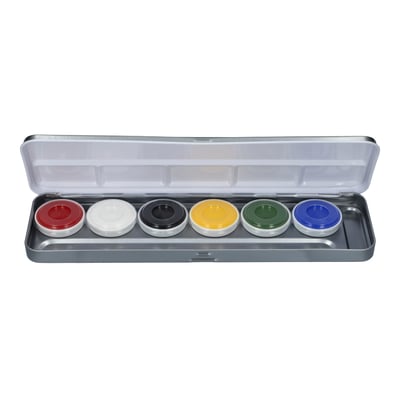 Aqua Face- and Bodypaint palette 6 BRIGHT colours