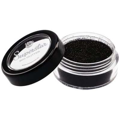 BLACK Biodegradable Face- and Bodyglitter Fine 6ml.