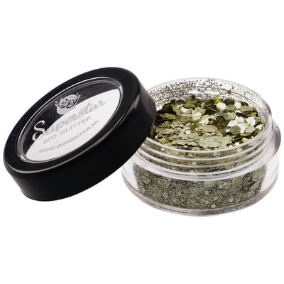 GOLD Biodegradable Face- and Bodyglitter Chunky Mix 6ml.