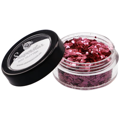 ROSE PINK Biodegradable Face- and Bodyglitter Chunky Mix 6ml.
