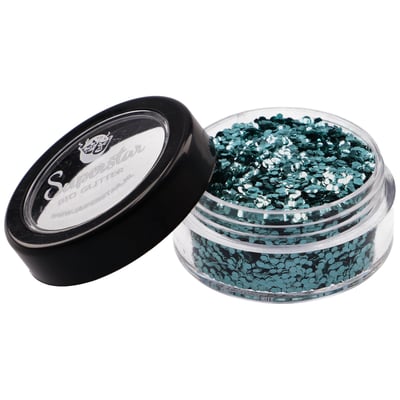 TURQUOISE Biodegradable Face- and Bodyglitter 6ml.