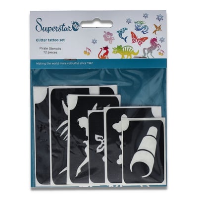 Pirate Glitter Tattoo Stencils (12 pcs)