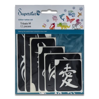 Tribals Glitter Tattoo Stencils (12 pcs)