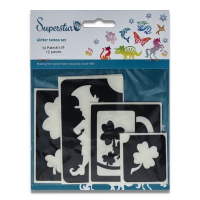 st Patrick's day Glitter Tattoo Stencils (12 pcs)