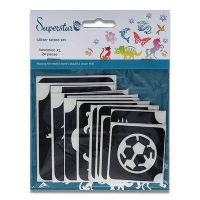 Adventure XL Glitter Tattoo Stencils (24 pcs)