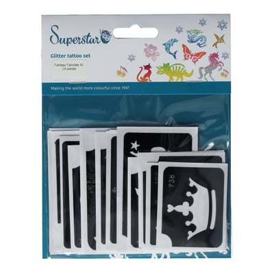 Fantasy Fairytale XL Glitter Tattoo Stencils (24 pcs)
