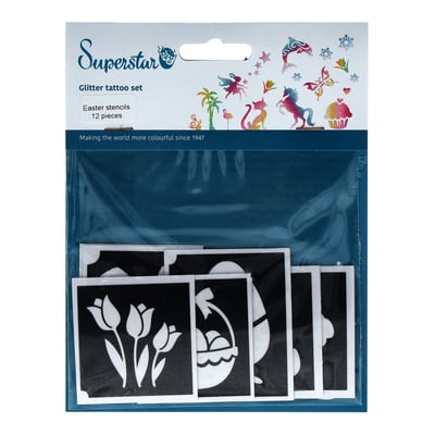 Easter Glitter Tattoo Stencils (12 pcs)