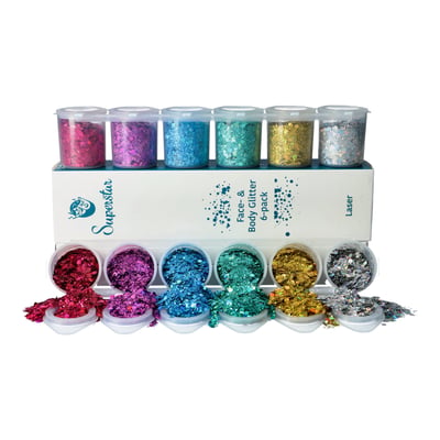 Laser Chunky Glitter Mix 6-pack 130 ml