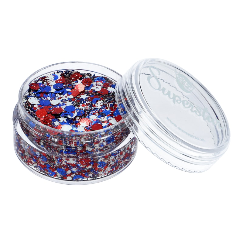 Chunky Glitter Cream Red, White & Blue