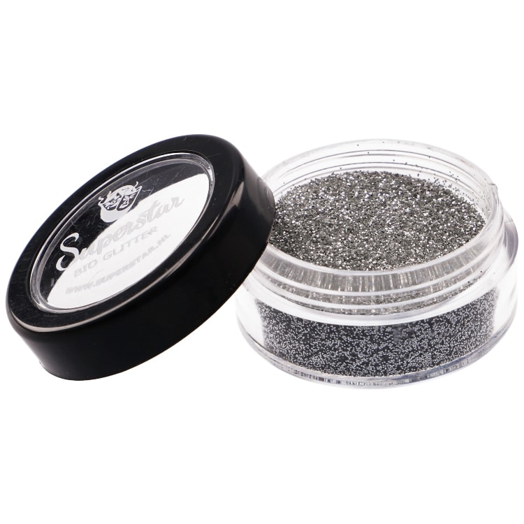 SILVER Biodegradable Face- and Bodyglitter Fine 6ml.