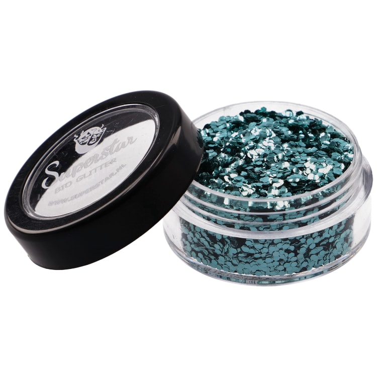 TURQUOISE Biodegradable Face- and Bodyglitter 6ml.