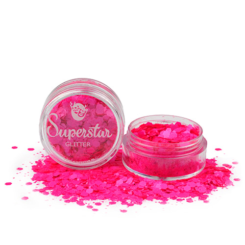 Fluorescent Pink Chunky Glitter mix 8 ml.