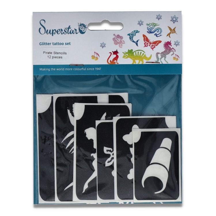 Pirate Glitter Tattoo Stencils (12 pcs)