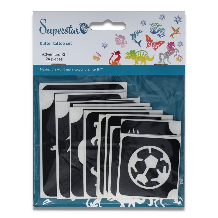 Adventure XL Glitter Tattoo Stencils (24 pcs)